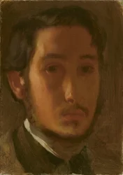 Självporträtt med vit krage, ca 1857 (olja på papper på duk)